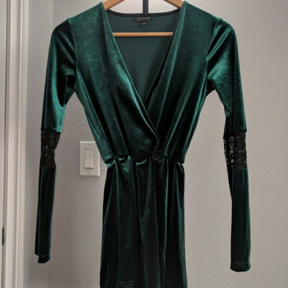 Topshop Velvet Romper
